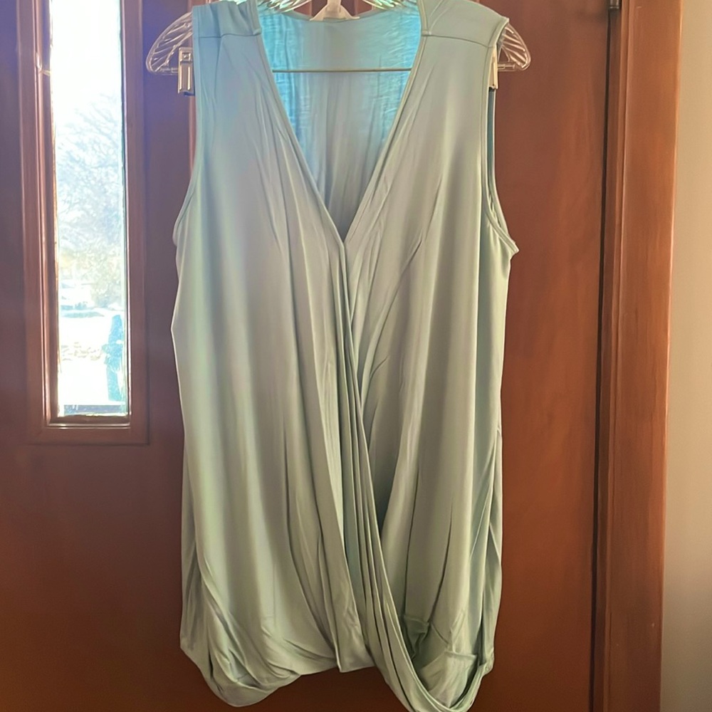 NWT Soma sleeveless wrap top, XL. Color is tourmaline.  Last pic for color.